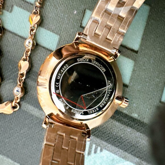Michael Kors MK4462 Mini Pyper Rose Gold-Tone Watch Set